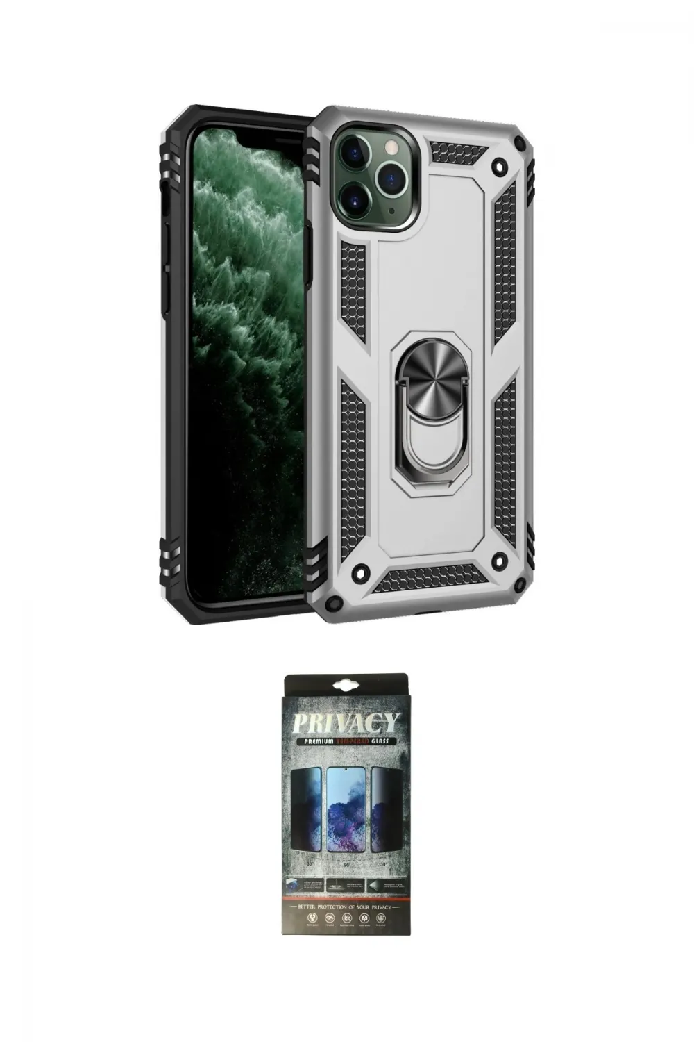ieg™ iPhone 11 Pro Kılıf Ahenk Klasik Koleksiyonu - Siyah 34D Hayalet Izgaralı Cam