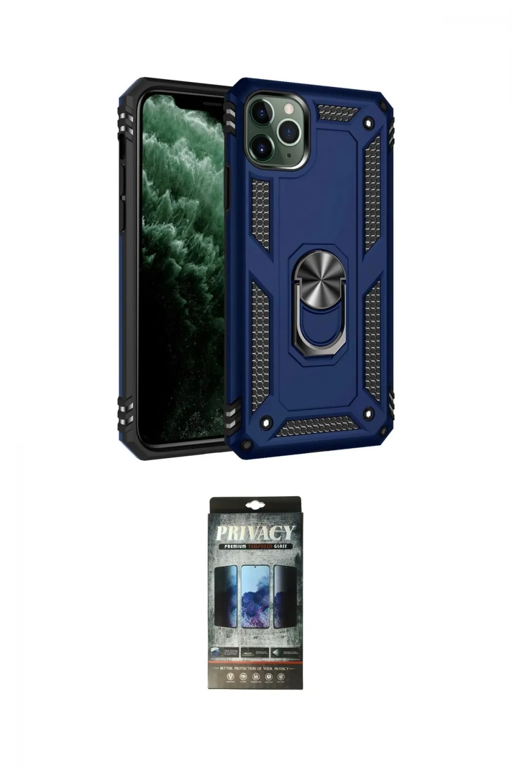 ieg™ iPhone 11 Pro Kılıf Ahenk Klasik Koleksiyonu - Siyah 34D Hayalet Izgaralı Cam