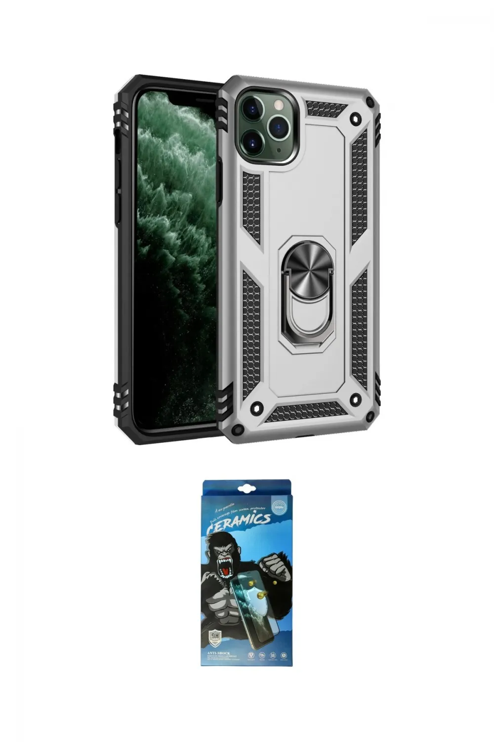 ieg™ iPhone 11 Pro Kılıf Ahenk Klasik Koleksiyonu - Siyah 34D Izgaralı Cam