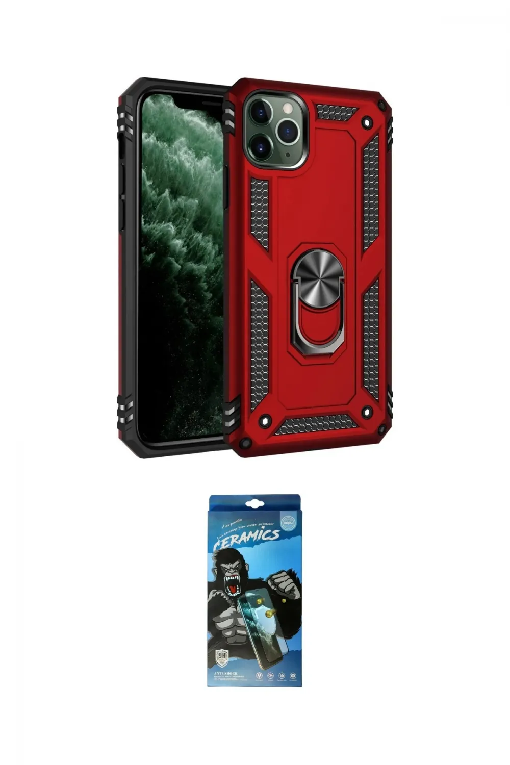 ieg™ iPhone 11 Pro Kılıf Ahenk Klasik Koleksiyonu - Siyah 34D Izgaralı Cam