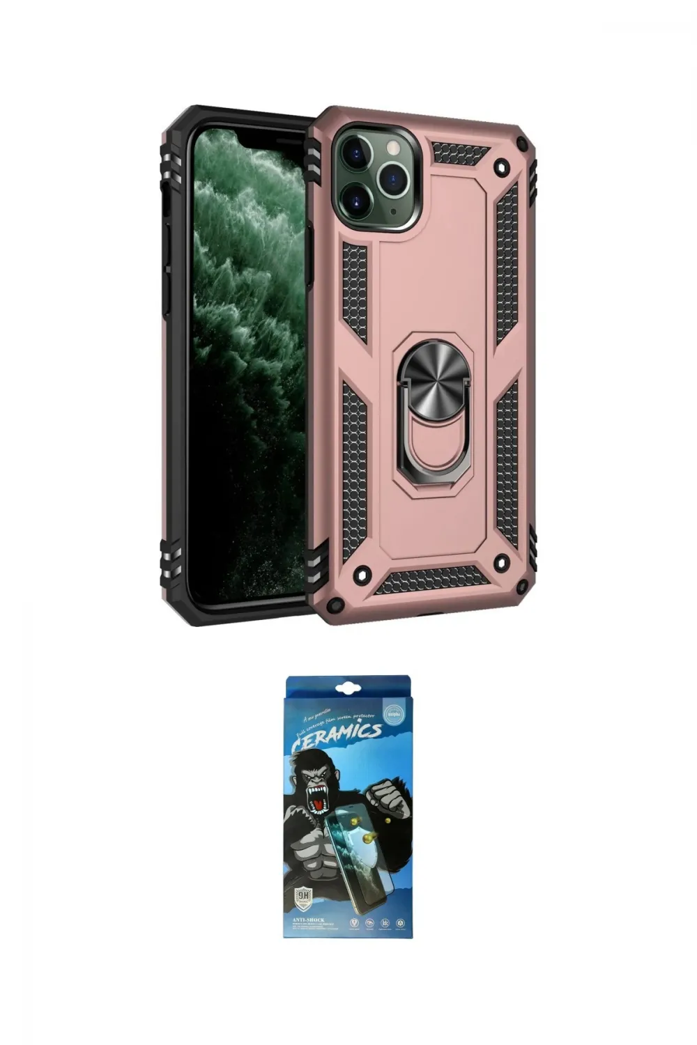 ieg™ iPhone 11 Pro Kılıf Ahenk Klasik Koleksiyonu - Siyah 34D Izgaralı Cam