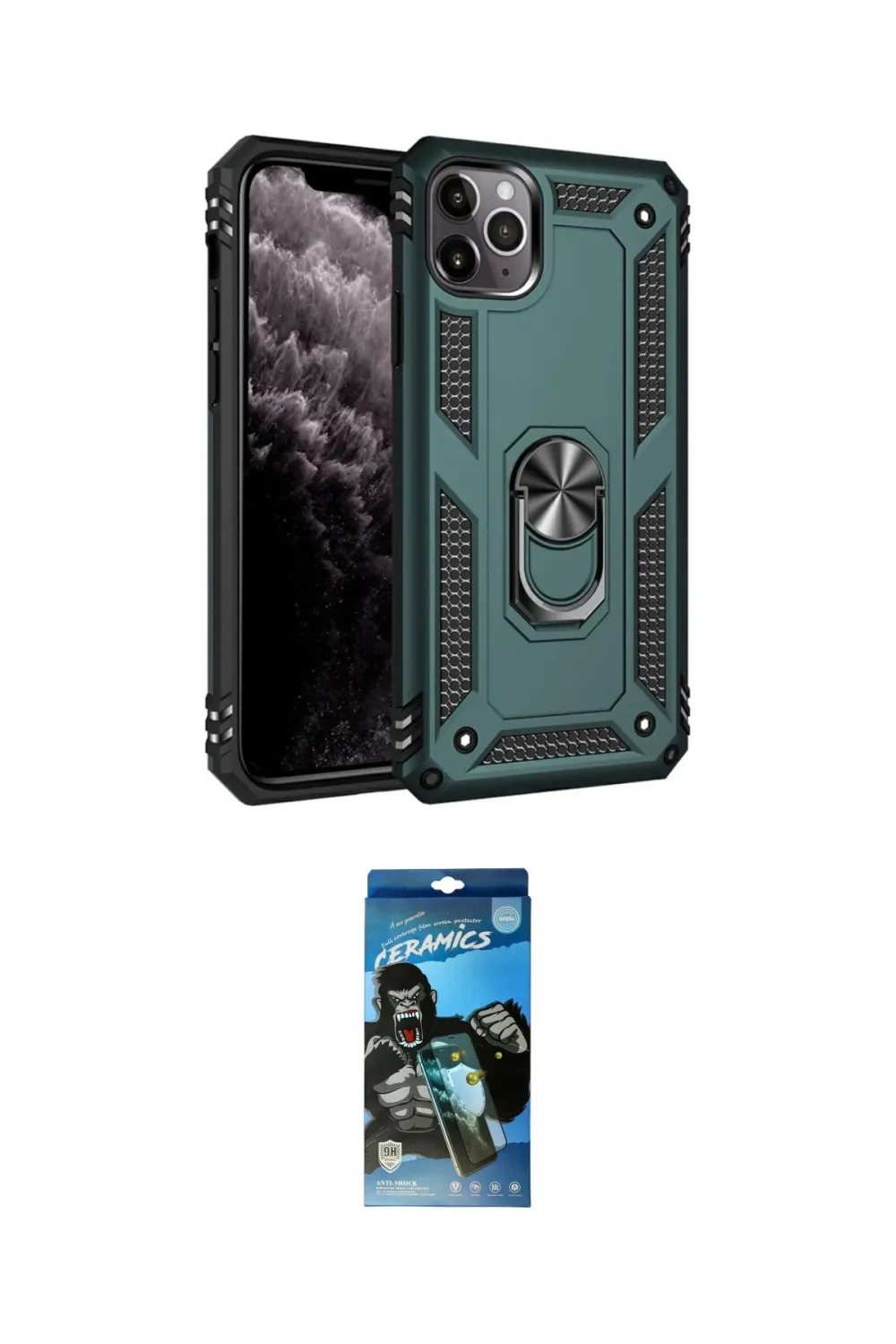 ieg™ iPhone 11 Pro Kılıf Ahenk Klasik Koleksiyonu - Siyah 34D Izgaralı Cam