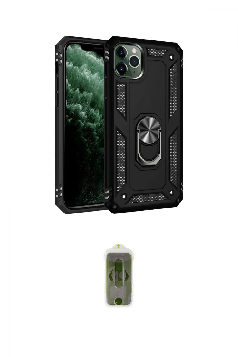 ieg™ iPhone 11 Pro Kılıf Ahenk Klasik Koleksiyonu - Siyah Joko Magic 5D Hayalet Cam