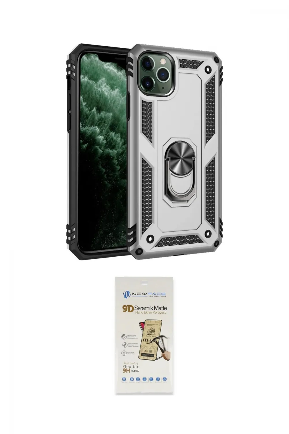 ieg™ iPhone 11 Pro Kılıf Ahenk Klasik Koleksiyonu - Siyah Mat Seramik Nano Ekran Koruyucu