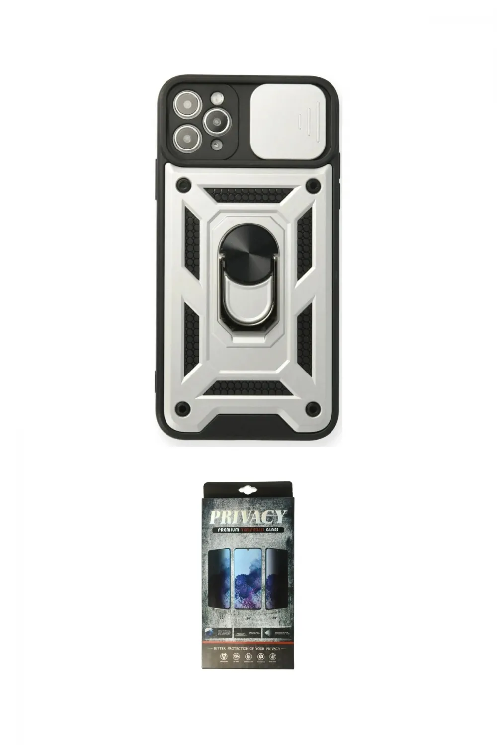 ieg™ iPhone 11 Pro Kılıf Ahenk Klasik - Siyah 34D Hayalet Izgaralı Cam