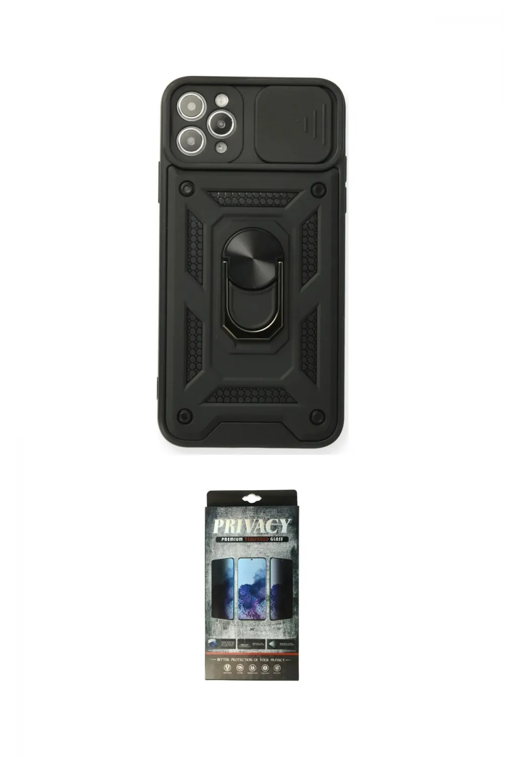ieg™ iPhone 11 Pro Kılıf Ahenk Klasik - Siyah 34D Hayalet Izgaralı Cam