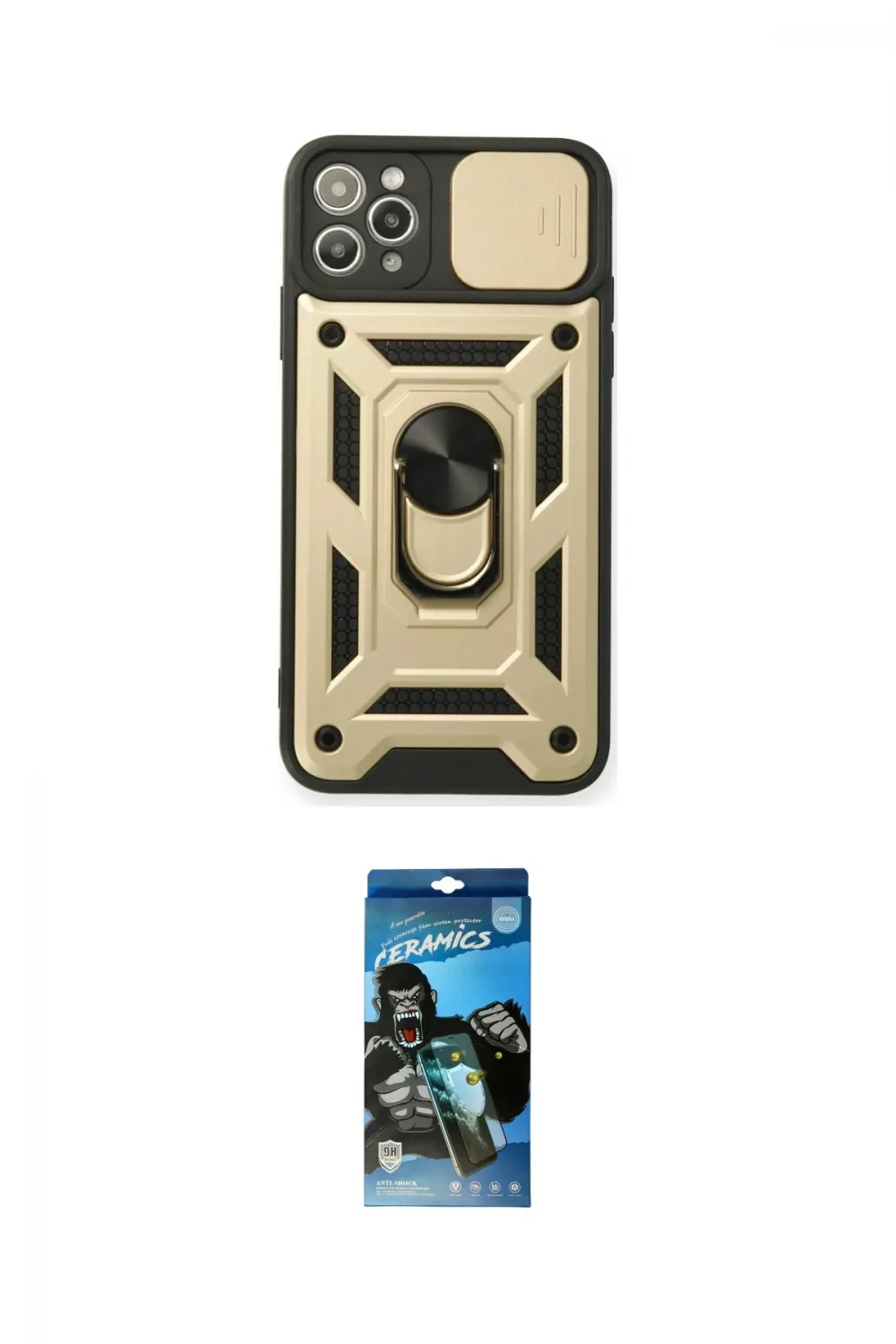 ieg™ iPhone 11 Pro Kılıf Ahenk Klasik - Siyah 34D Izgaralı Cam