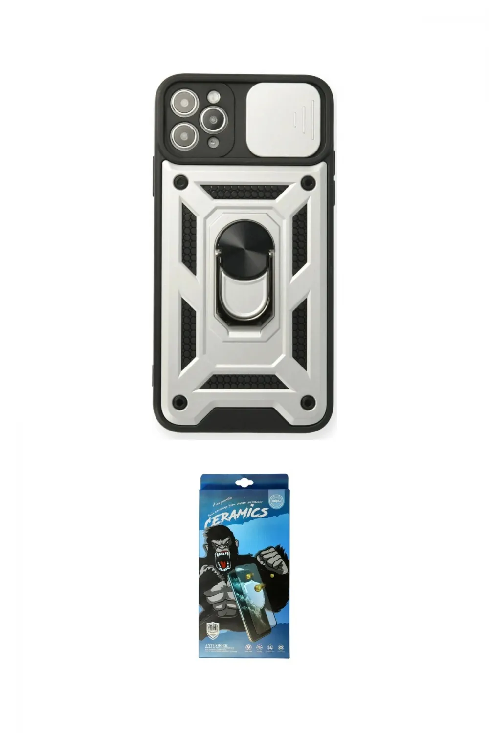 ieg™ iPhone 11 Pro Kılıf Ahenk Klasik - Siyah 34D Izgaralı Cam