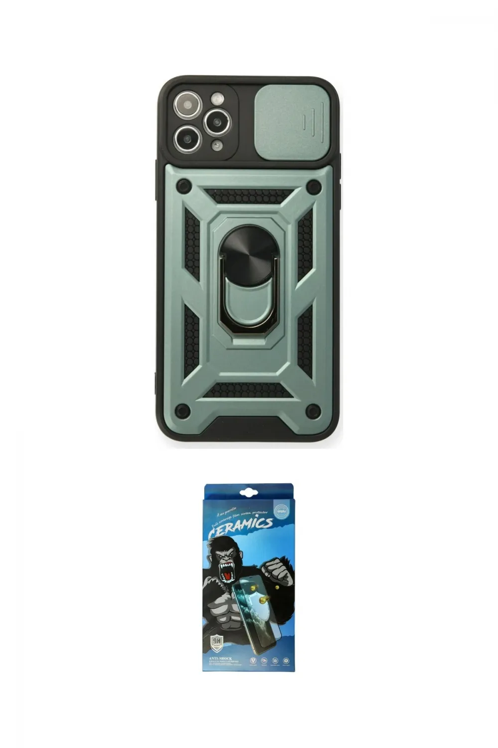 ieg™ iPhone 11 Pro Kılıf Ahenk Klasik - Siyah 34D Izgaralı Cam