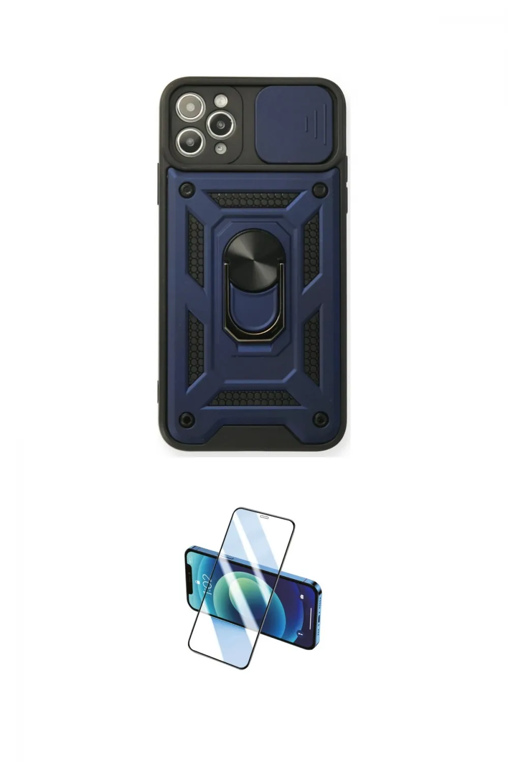 ieg™ iPhone 11 Pro Kılıf Ahenk Klasik - Siyah 3D Antistatik Cam Ekran Koruyucu