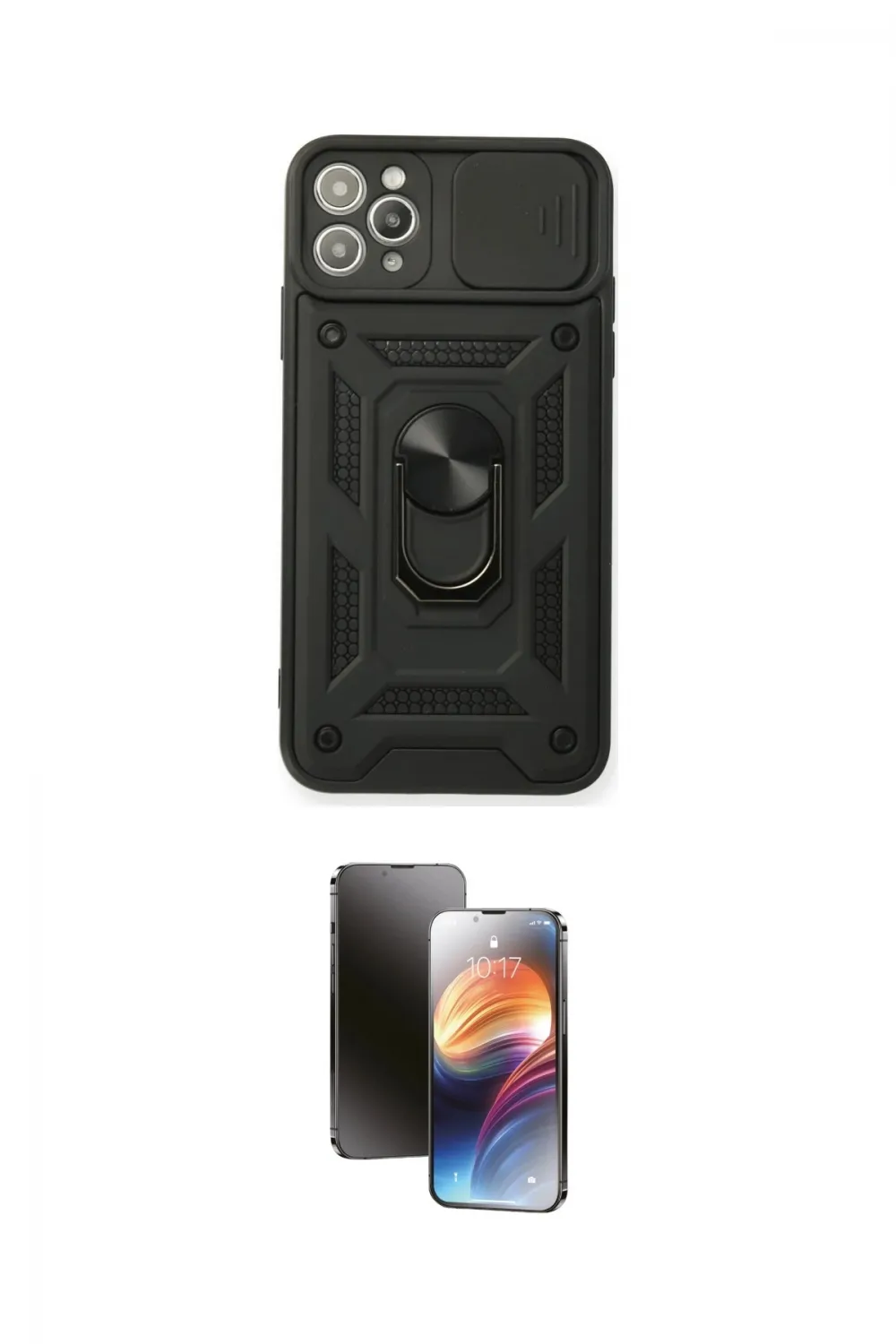 ieg™ iPhone 11 Pro Kılıf Ahenk Klasik - Siyah 3D Antistatik Mat Seramik Nano Ekran Koruyucu