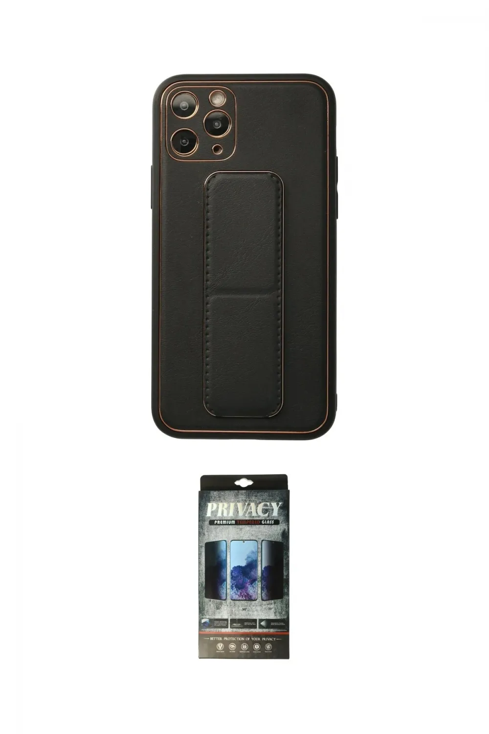 ieg™ iPhone 11 Pro Kılıf Akış Doku - Siyah 34D Hayalet Izgaralı Cam