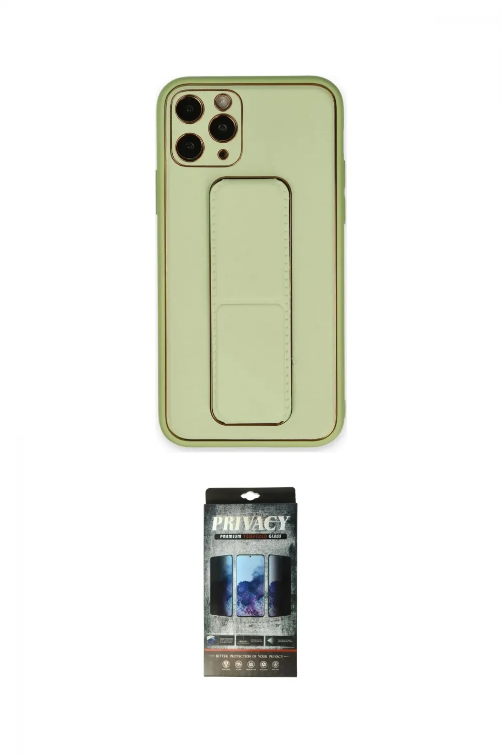 ieg™ iPhone 11 Pro Kılıf Akış Doku - Siyah 34D Hayalet Izgaralı Cam