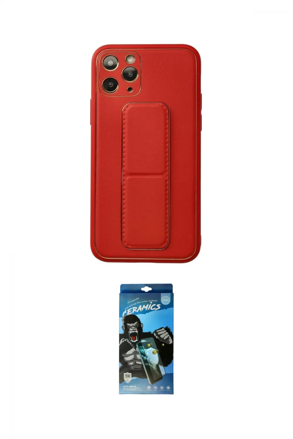 ieg™ iPhone 11 Pro Kılıf Akış Doku - Siyah 34D Izgaralı Cam
