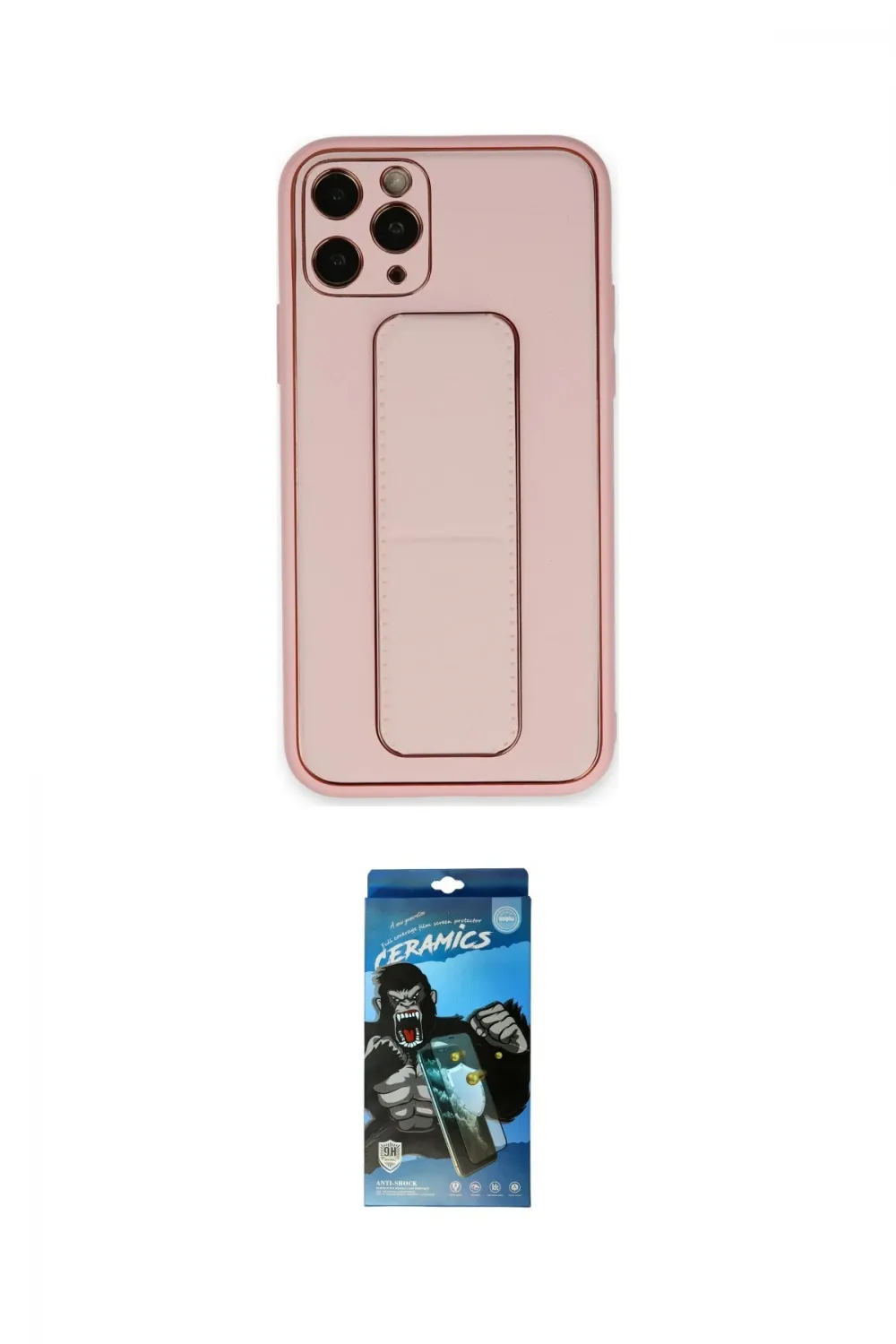 ieg™ iPhone 11 Pro Kılıf Akış Doku - Siyah 34D Izgaralı Cam