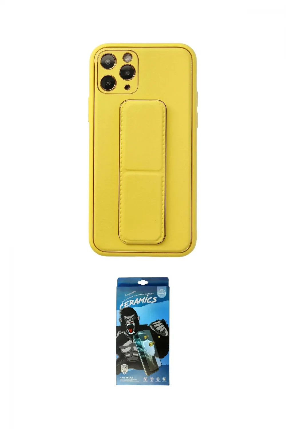 ieg™ iPhone 11 Pro Kılıf Akış Doku - Siyah 34D Izgaralı Cam
