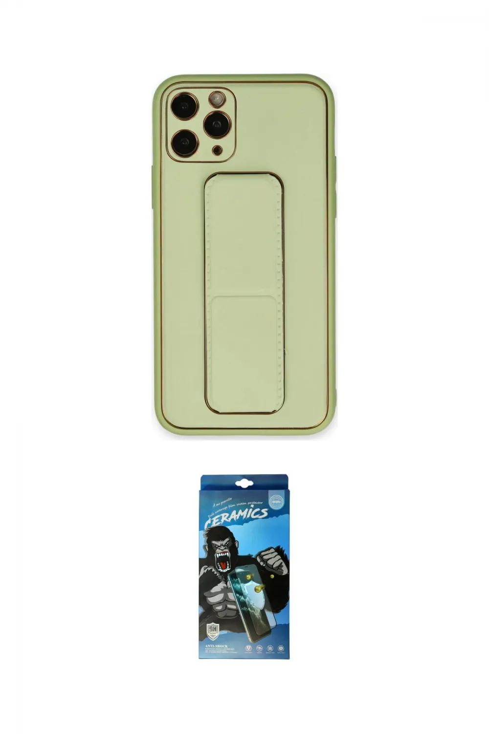 ieg™ iPhone 11 Pro Kılıf Akış Doku - Siyah 34D Izgaralı Cam