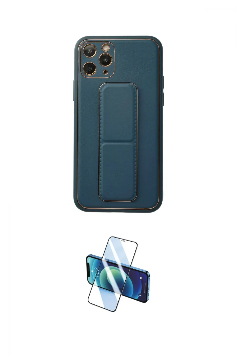 ieg™ iPhone 11 Pro Kılıf Akış Doku - Siyah 3D Antistatik Cam Ekran Koruyucu