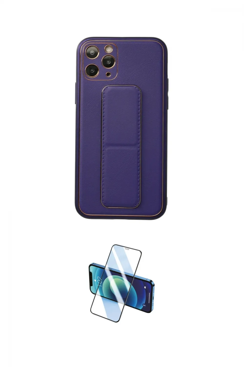 ieg™ iPhone 11 Pro Kılıf Akış Doku - Siyah 3D Antistatik Cam Ekran Koruyucu