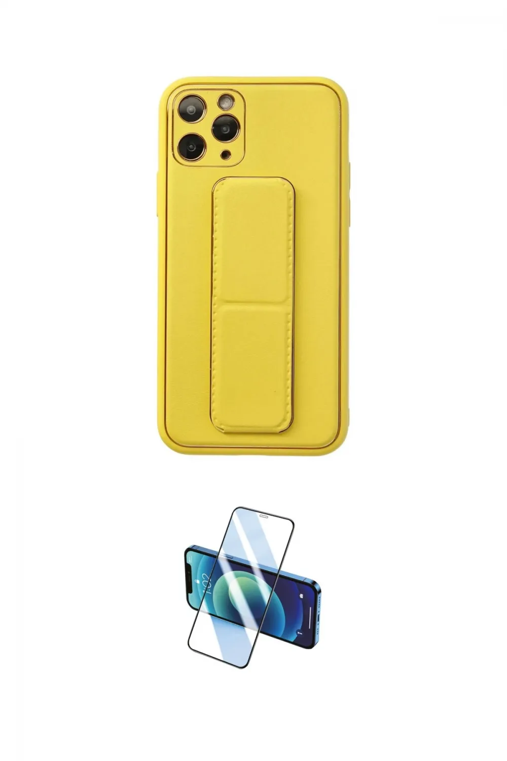 ieg™ iPhone 11 Pro Kılıf Akış Doku - Siyah 3D Antistatik Cam Ekran Koruyucu