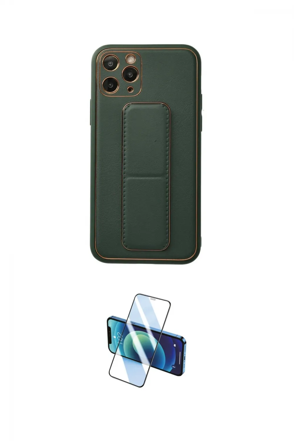 ieg™ iPhone 11 Pro Kılıf Akış Doku - Siyah 3D Antistatik Cam Ekran Koruyucu