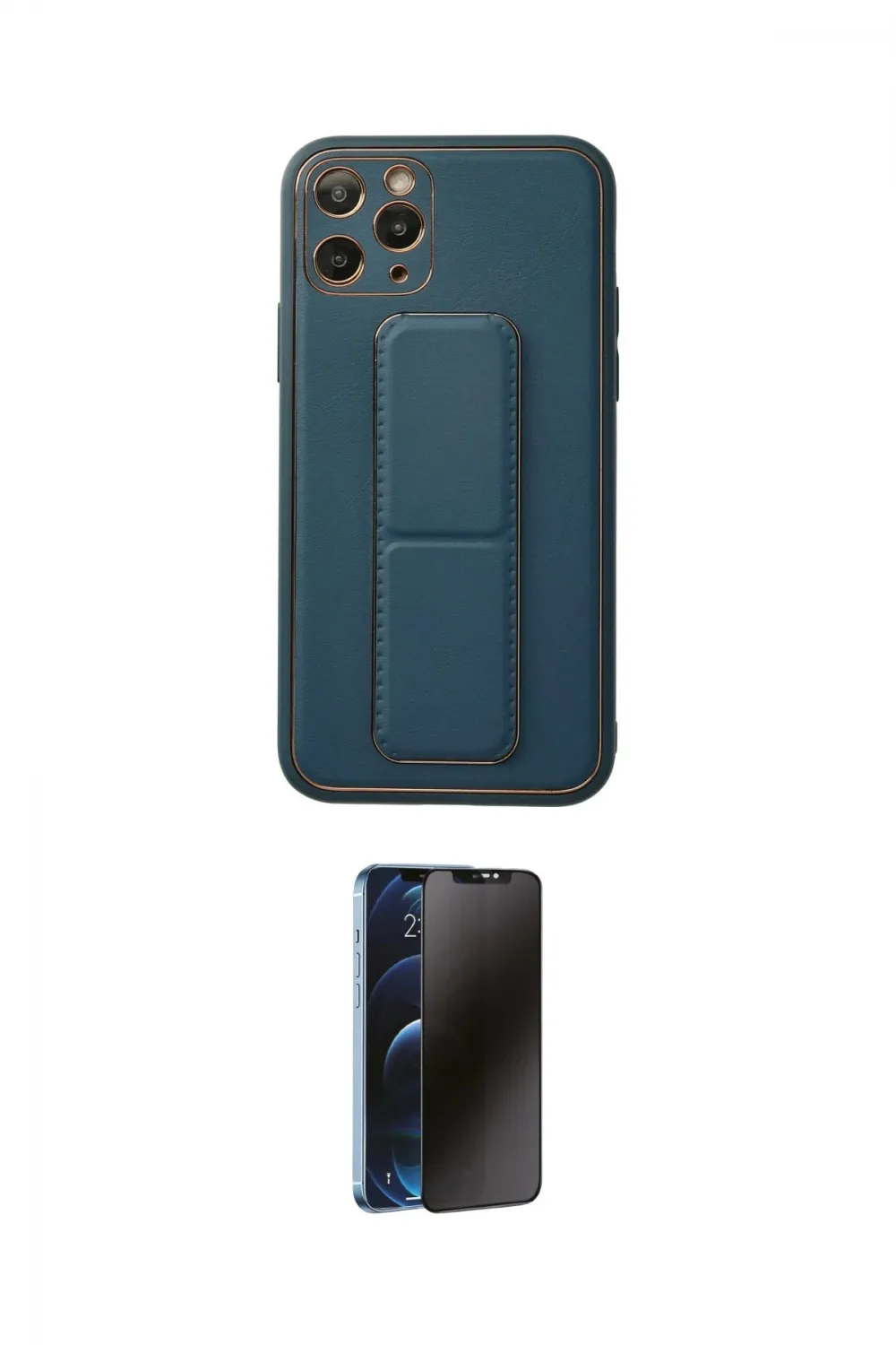 ieg™ iPhone 11 Pro Kılıf Akış Doku - Siyah 3D Antistatik Hayalet Cam Ekran Koruyucu