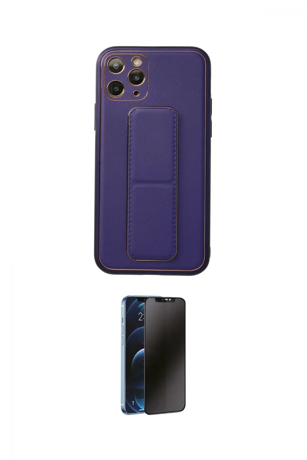 ieg™ iPhone 11 Pro Kılıf Akış Doku - Siyah 3D Antistatik Hayalet Cam Ekran Koruyucu