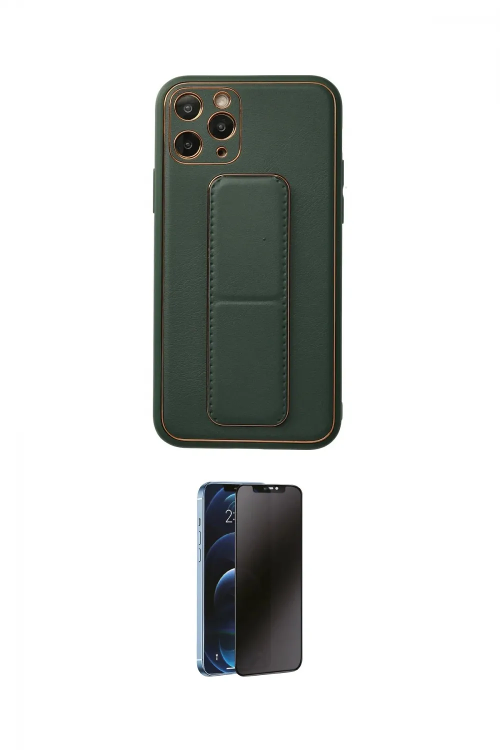 ieg™ iPhone 11 Pro Kılıf Akış Doku - Siyah 3D Antistatik Hayalet Cam Ekran Koruyucu