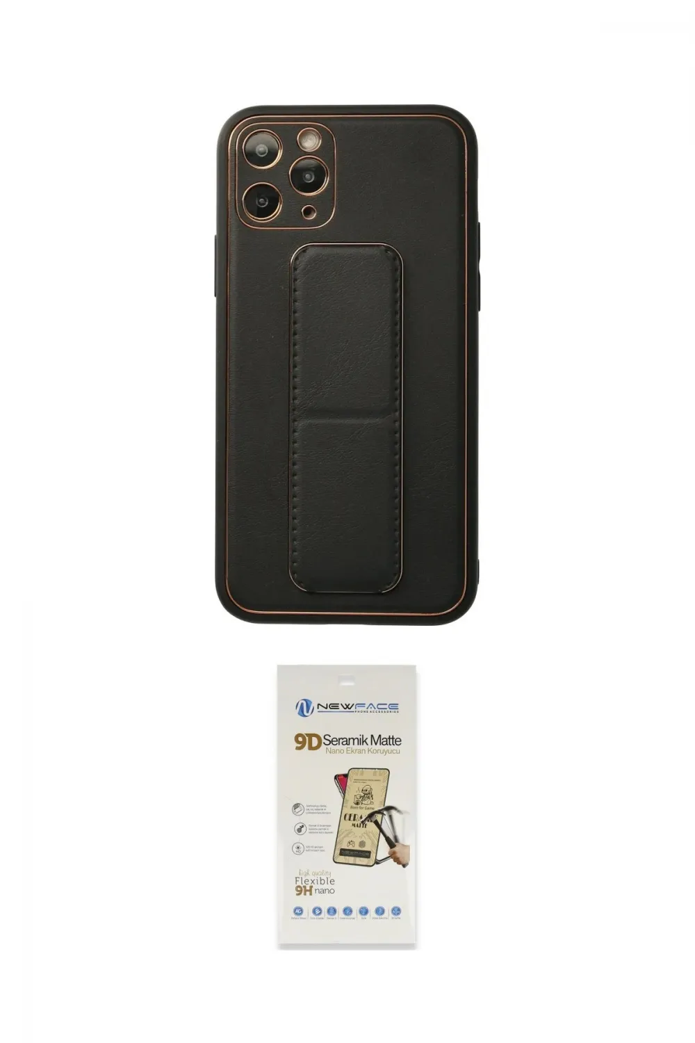 ieg™ iPhone 11 Pro Kılıf Akış Doku - Siyah Mat Seramik Nano Ekran Koruyucu