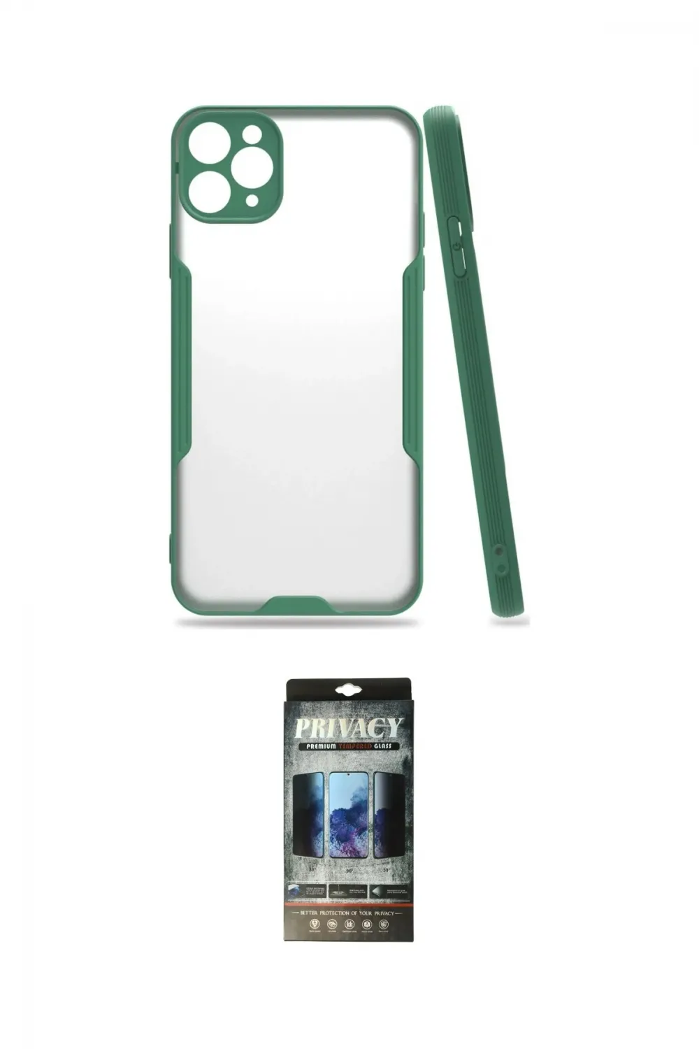 ieg™ iPhone 11 Pro Kılıf Atlas Asil Serisi - Siyah 34D Hayalet Izgaralı Cam