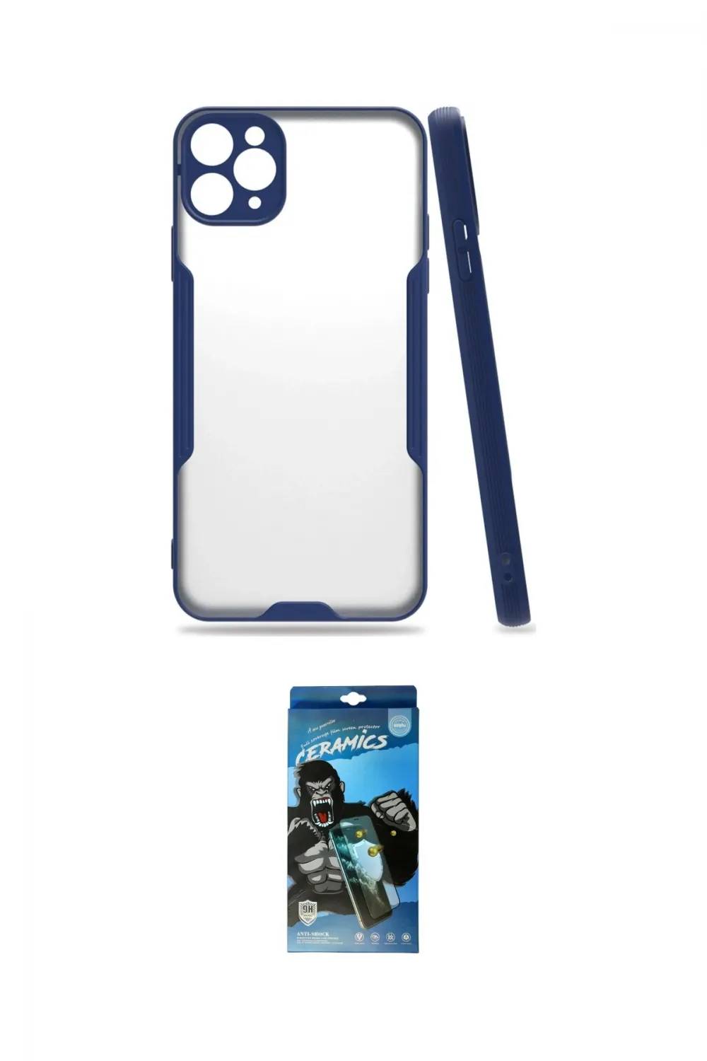 ieg™ iPhone 11 Pro Kılıf Atlas Asil Serisi - Siyah 34D Izgaralı Cam