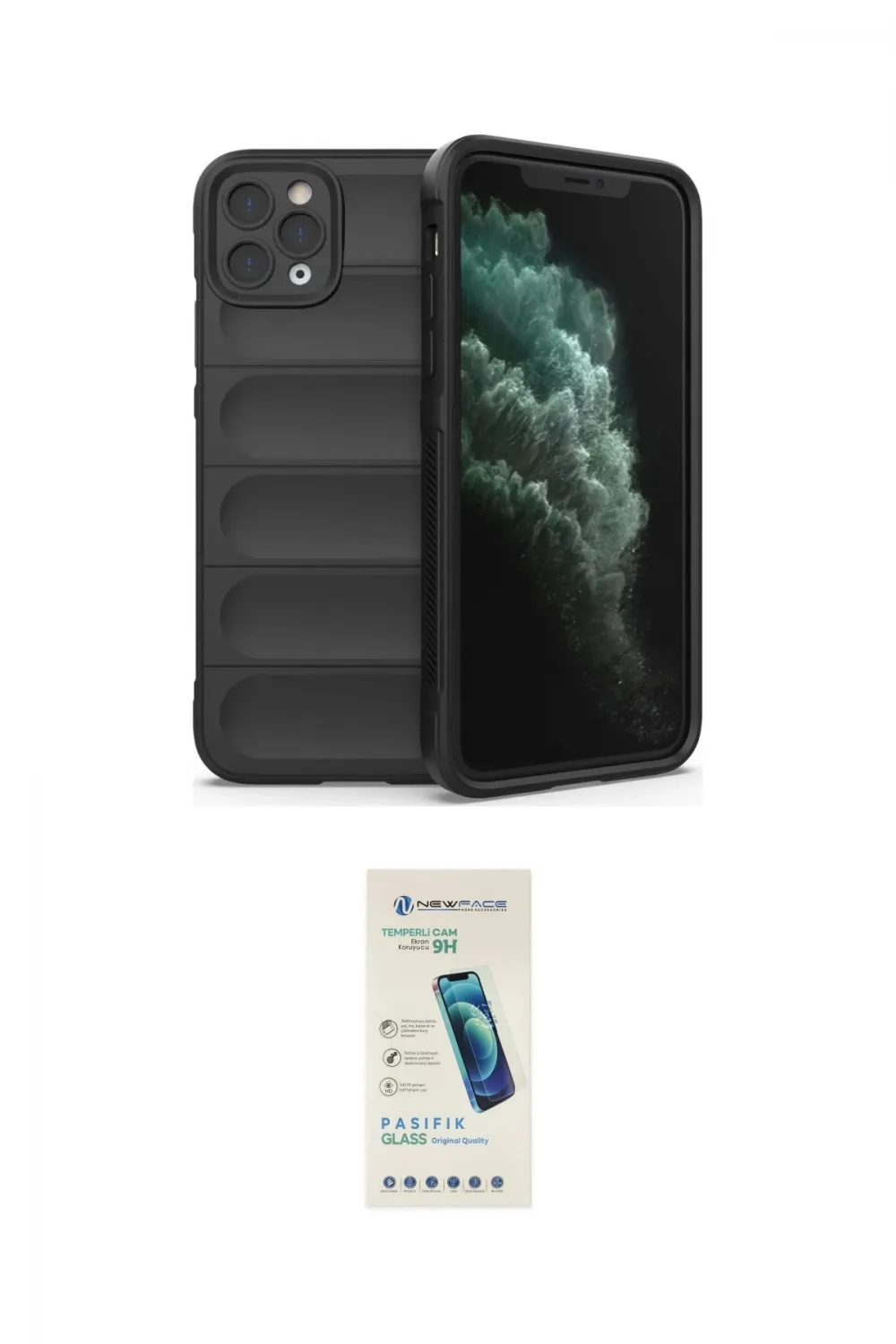 ieg™ iPhone 11 Pro Kılıf Atlas Koleksiyonu - Şeffaf Pasifik Cam Ekran Koruyucu