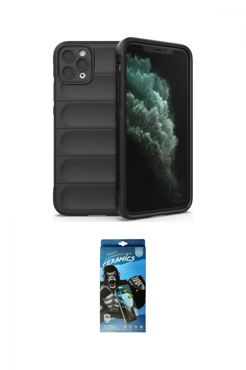 ieg™ iPhone 11 Pro Kılıf Atlas Koleksiyonu - Siyah 34D Izgaralı Cam
