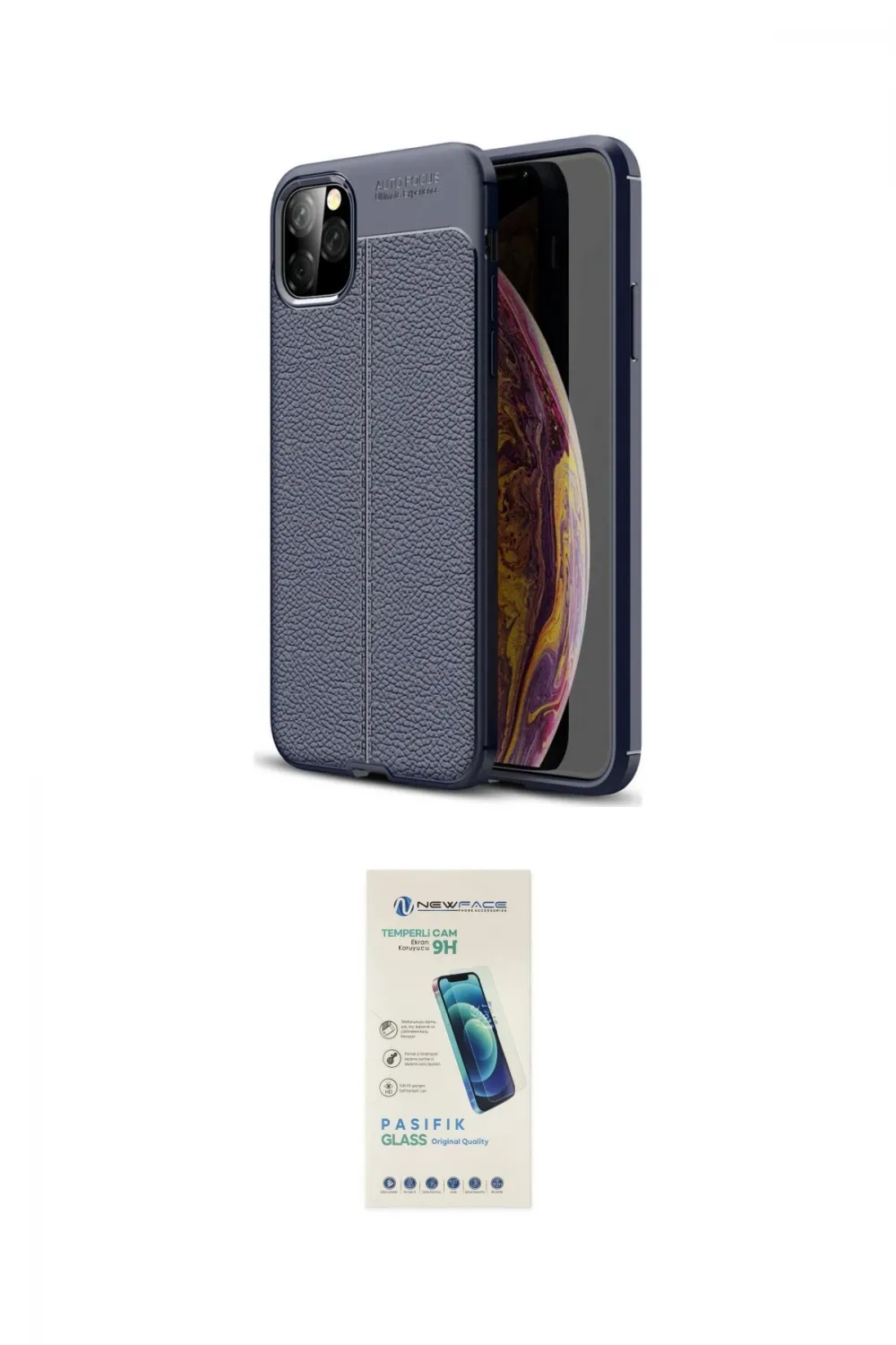 ieg™ iPhone 11 Pro Kılıf Doruk Klasik Özel Seri - Şeffaf Pasifik Cam Ekran Koruyucu