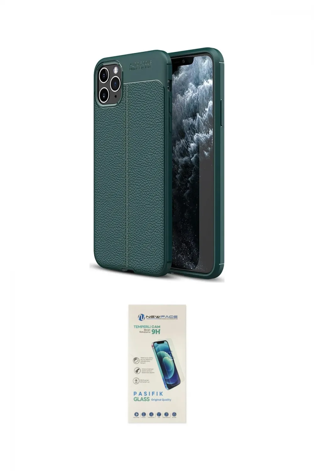 ieg™ iPhone 11 Pro Kılıf Doruk Klasik Özel Seri - Şeffaf Pasifik Cam Ekran Koruyucu