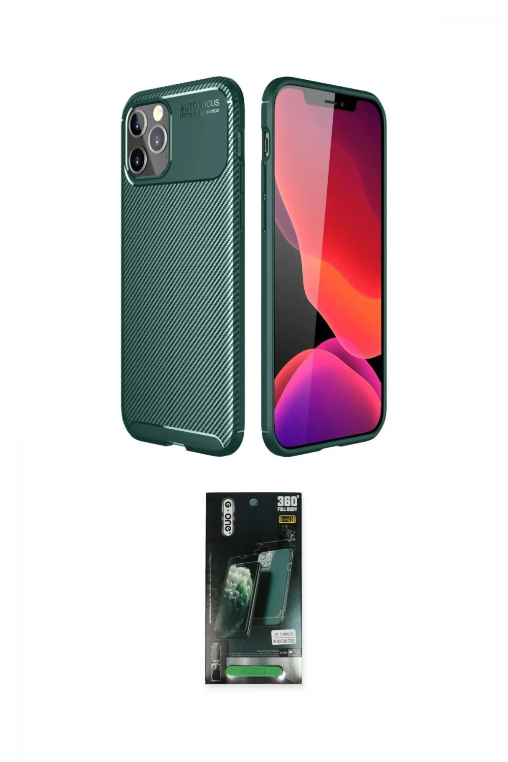 ieg™ iPhone 11 Pro Kılıf Eksen Form Prime - Siyah 360 Mat Full Body Arka Koruyucu