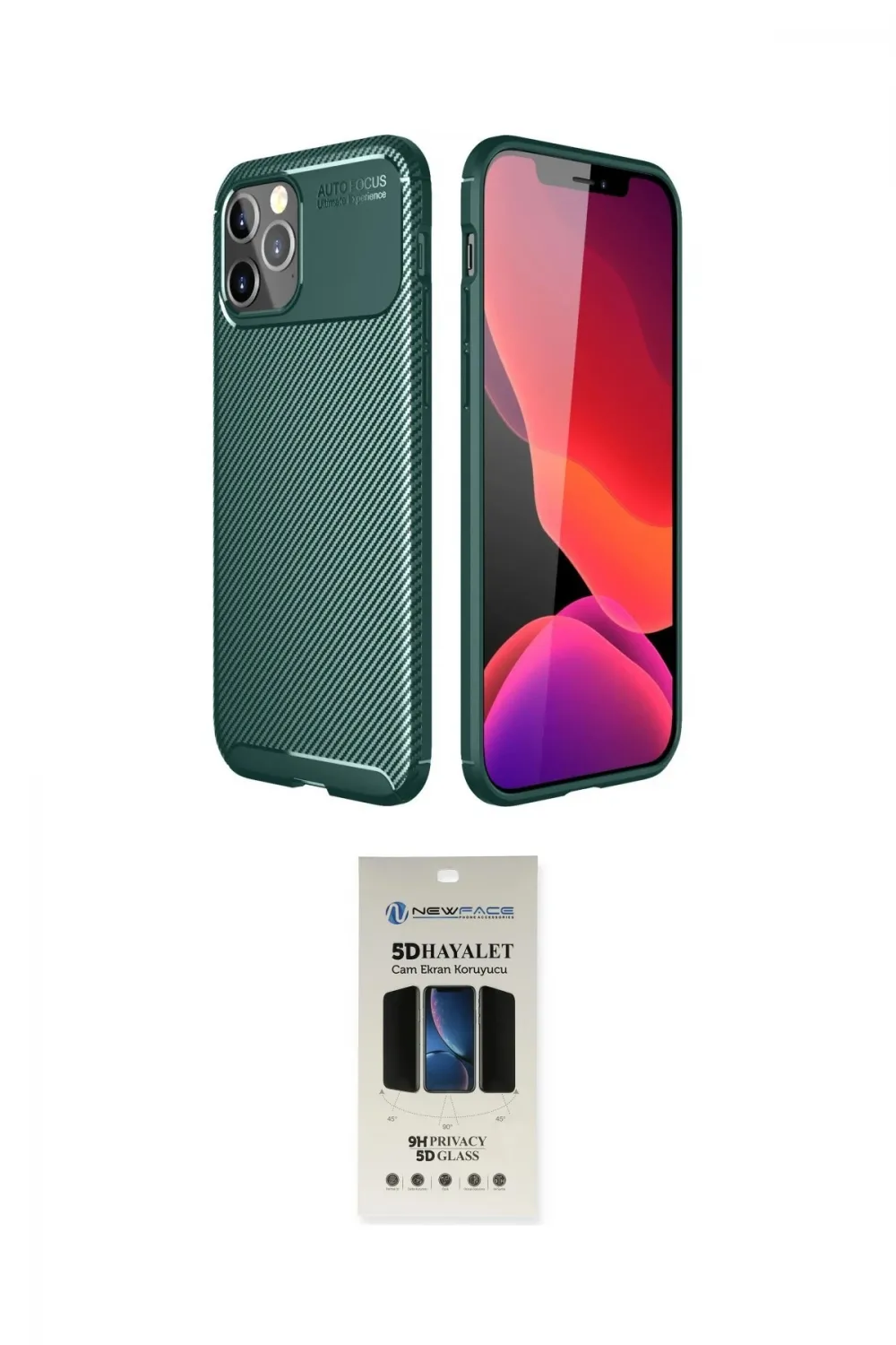ieg™ iPhone 11 Pro Kılıf Eksen Form Prime - Siyah 5D Hayalet Cam Ekran Koruyucu