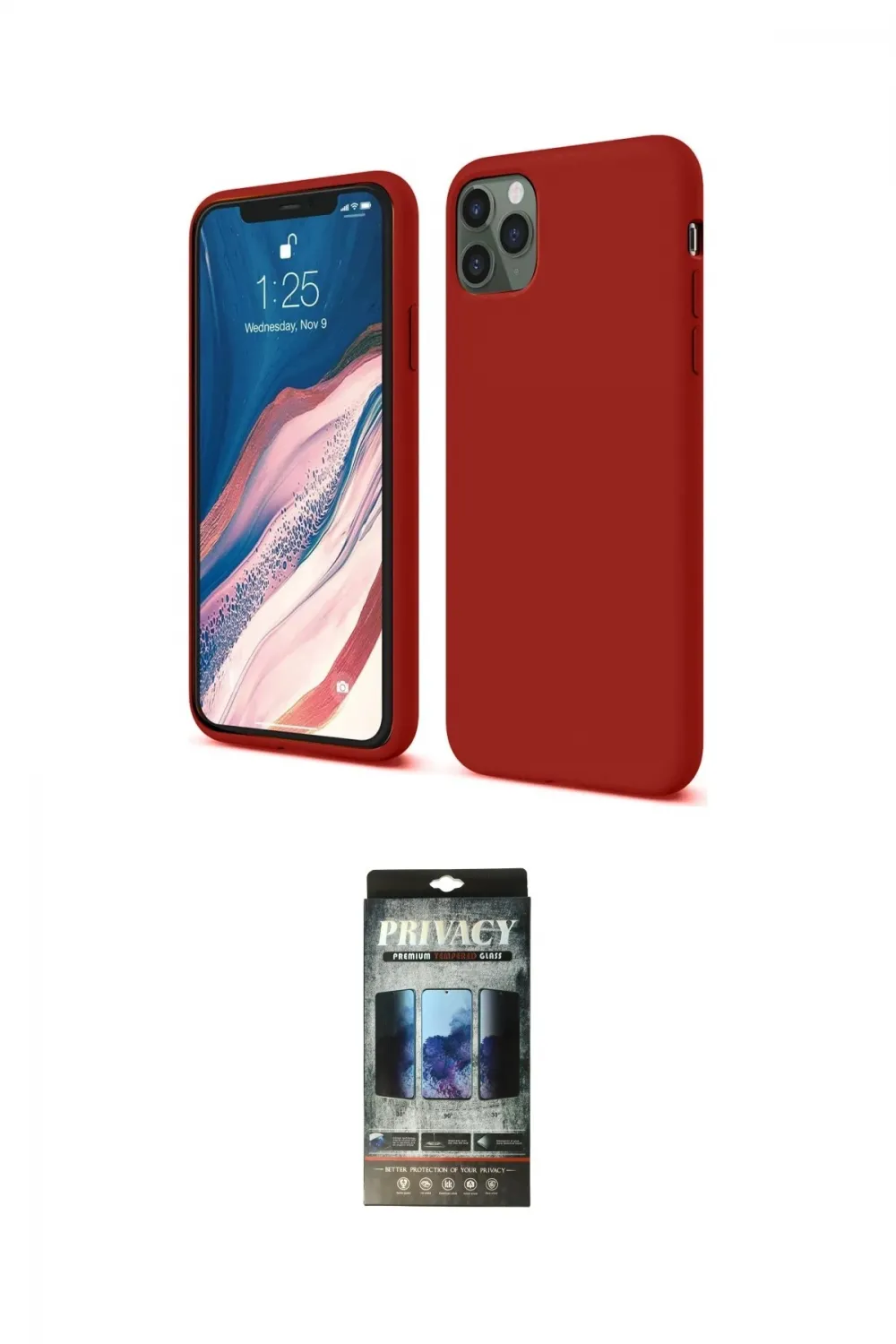 ieg™ iPhone 11 Pro Kılıf Kozmos Yansıma Özel Seri - Siyah 34D Hayalet Izgaralı Cam