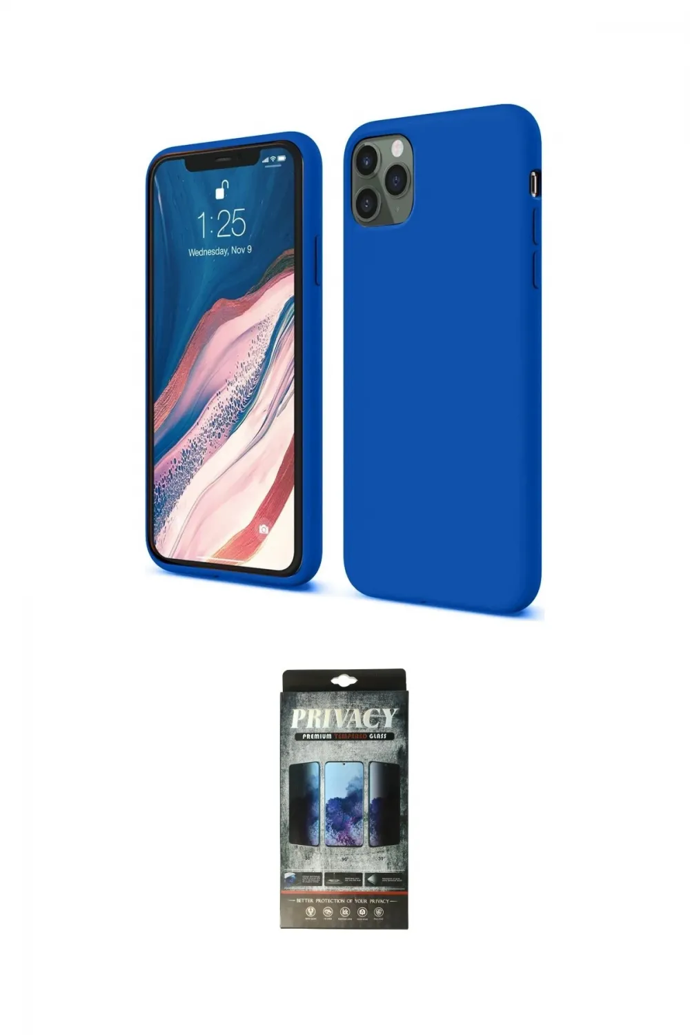 ieg™ iPhone 11 Pro Kılıf Kozmos Yansıma Özel Seri - Siyah 34D Hayalet Izgaralı Cam