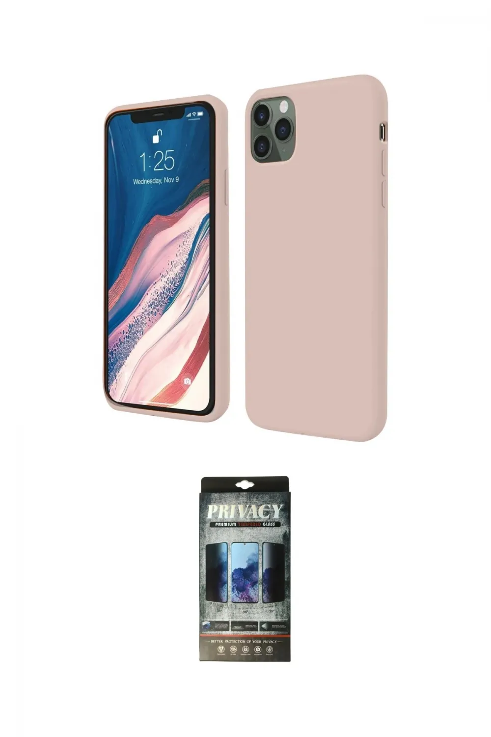 ieg™ iPhone 11 Pro Kılıf Kozmos Yansıma Özel Seri - Siyah 34D Hayalet Izgaralı Cam