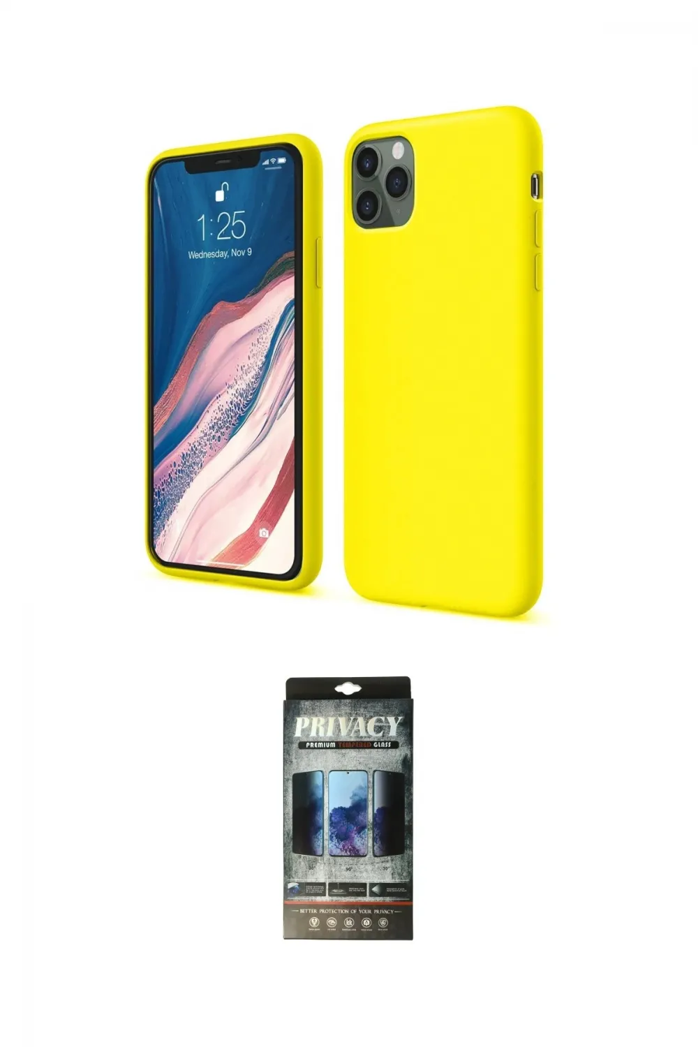 ieg™ iPhone 11 Pro Kılıf Kozmos Yansıma Özel Seri - Siyah 34D Hayalet Izgaralı Cam