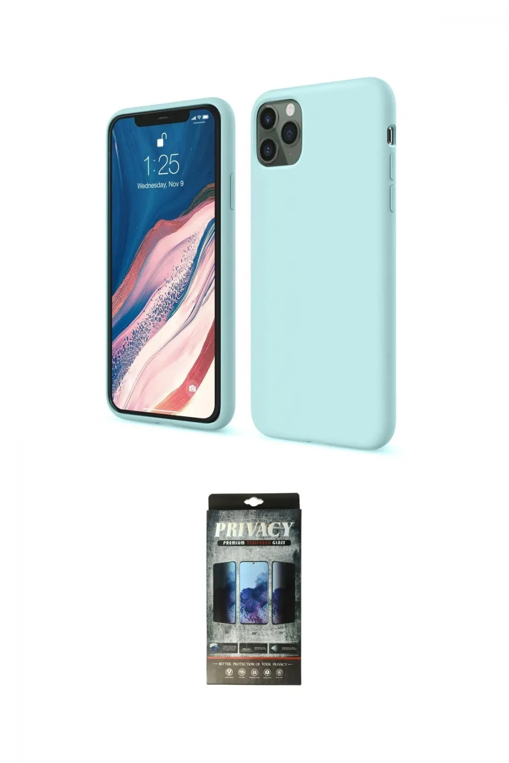 ieg™ iPhone 11 Pro Kılıf Kozmos Yansıma Özel Seri - Siyah 34D Hayalet Izgaralı Cam