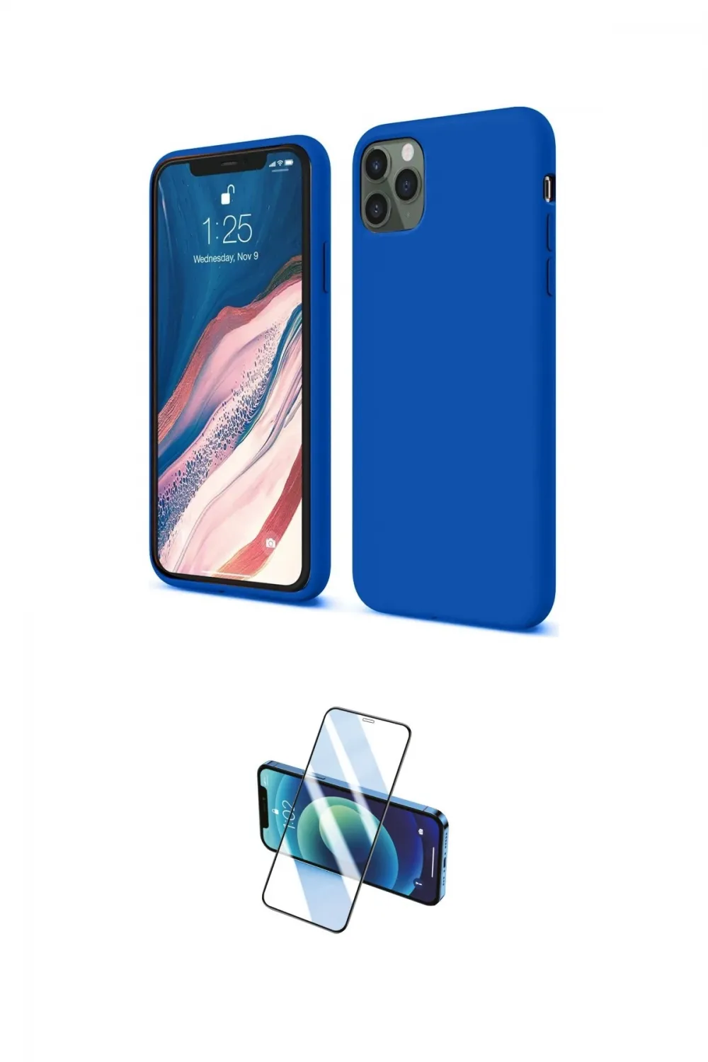 ieg™ iPhone 11 Pro Kılıf Kozmos Yansıma Özel Seri - Siyah 3D Antistatik Cam Ekran Koruyucu