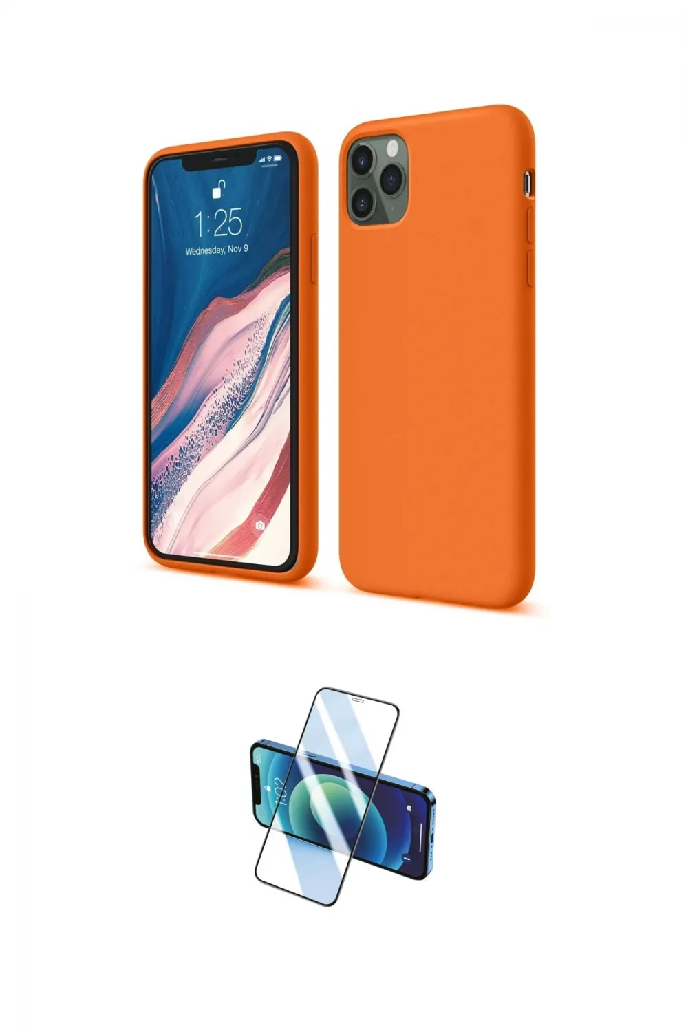ieg™ iPhone 11 Pro Kılıf Kozmos Yansıma Özel Seri - Siyah 3D Antistatik Cam Ekran Koruyucu