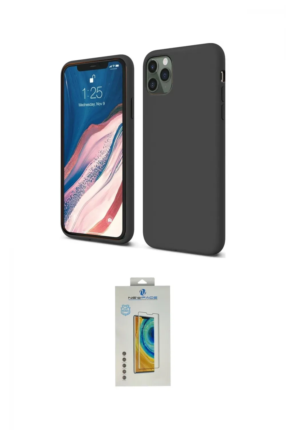 ieg™ iPhone 11 Pro Kılıf Kozmos Yansıma Özel Seri - Siyah Polymer Nano Ekran Koruyucu