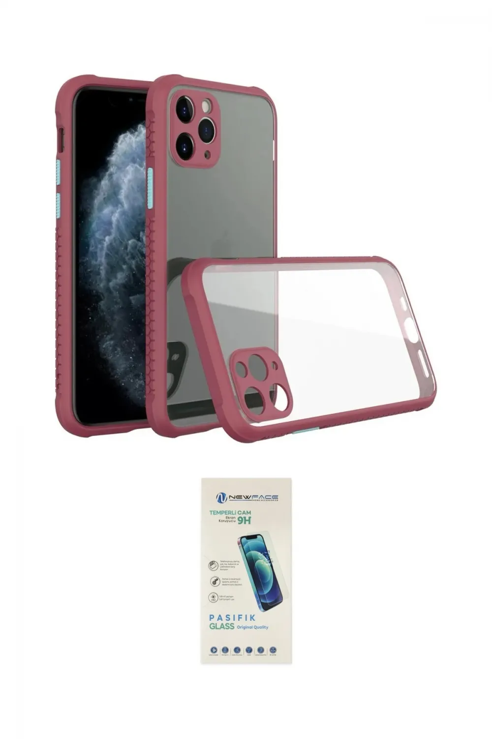 ieg™ iPhone 11 Pro Kılıf Nova Asil Özel Seri - Şeffaf Pasifik Cam Ekran Koruyucu