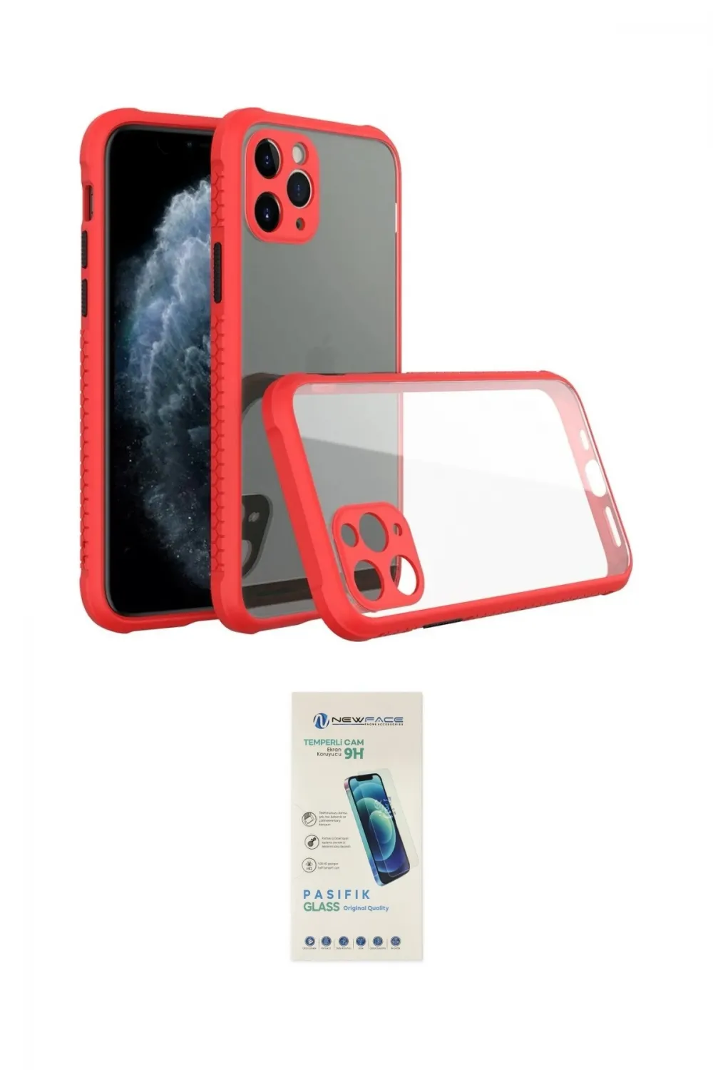 ieg™ iPhone 11 Pro Kılıf Nova Asil Özel Seri - Şeffaf Pasifik Cam Ekran Koruyucu