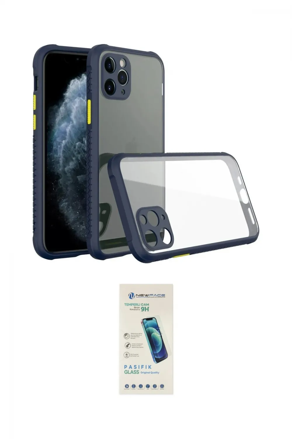 ieg™ iPhone 11 Pro Kılıf Nova Asil Özel Seri - Şeffaf Pasifik Cam Ekran Koruyucu