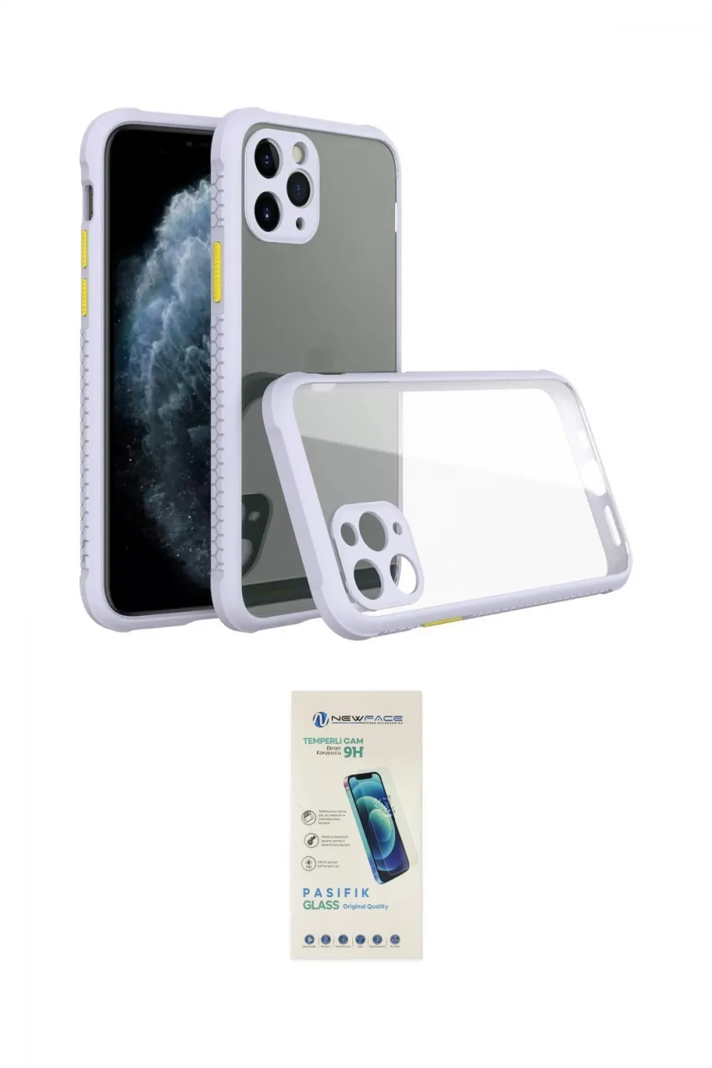 ieg™ iPhone 11 Pro Kılıf Nova Asil Özel Seri - Şeffaf Pasifik Cam Ekran Koruyucu