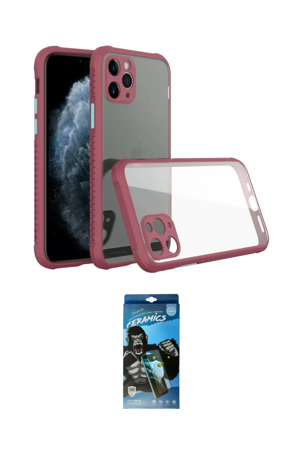 ieg™ iPhone 11 Pro Kılıf Nova Asil Özel Seri - Siyah 34D Izgaralı Cam